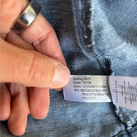 Marine Layer Bea Chambray Midi Skirt Smocked Waist Soft Flowy Cottagecore Small - Picture 8 of 10